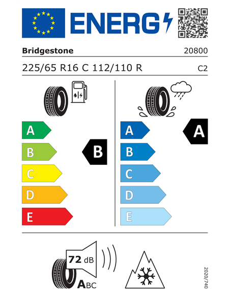 BRIDGESTONE DURAVIS ALL SEASON EVO ENLITEN 225/65 R16C 112/110R