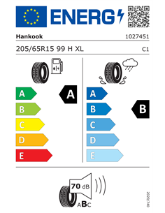 HANKOOK K125 VENTUS PRIME 3 205/65 R15 99H XL 2