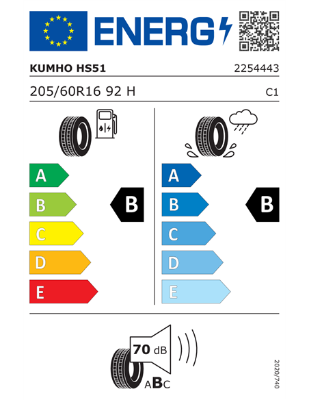 KUMHO ECSTA HS51 205/60 R16 92H