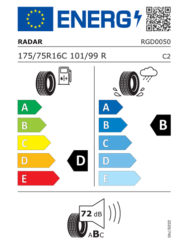 RADAR ARGONITE RV-4 175/75 R16C 101/99R