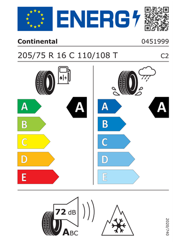 CONTINENTAL VANCONTACT AS ECO 205/75 R16C 110/108T