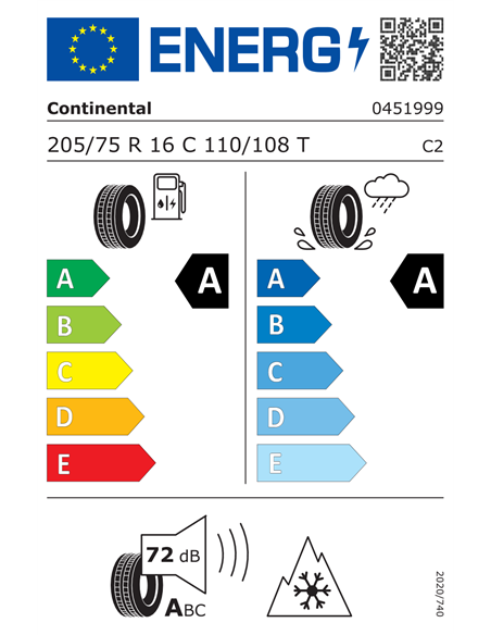 CONTINENTAL VANCONTACT AS ECO 205/75 R16C 110/108T