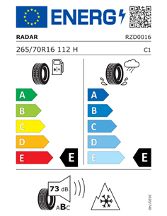 RADAR RENEGADE AT-5 265/70 R16 112H 2