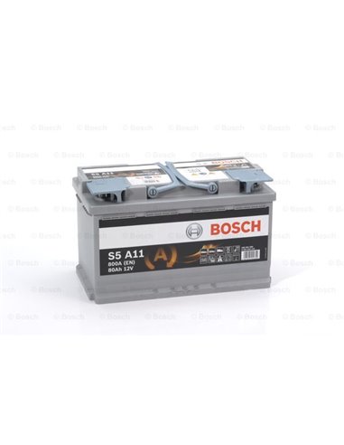 BOSCH S5 AGM START-STOP 12V 80Ah 800A - Borna Normala (dreapta +)
