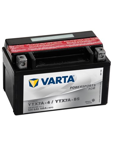 VARTA POWERSPORTS AGM - moto START-STOP 12V 6Ah 50A - Borna Inversa (stanga +)