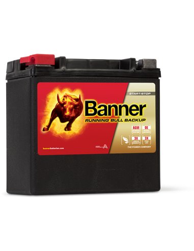 BANNER Running Bull BackUp 12V 12Ah 200A - Borna Inversa (stanga +)