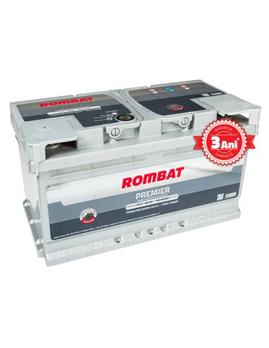 ROMBAT PREMIER 12V 80Ah 760A - Borna Normala (dreapta +)