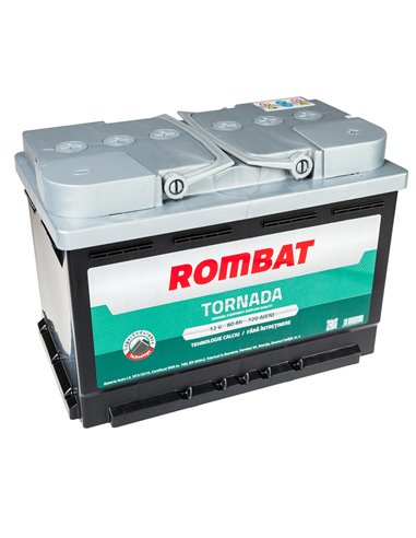 ROMBAT TORNADA 12V 80Ah 720A - Borna Normala (dreapta +)