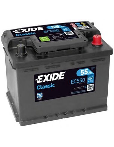 EXIDE CLASSIC 12V 55Ah 460A - Borna Normala (dreapta +)