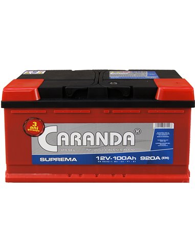 CARANDA SUPREMA 12V 100Ah 920A - Borna Normala (dreapta +)