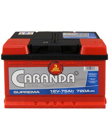 CARANDA SUPREMA 12V 75Ah 720A - Borna Normala (dreapta +)