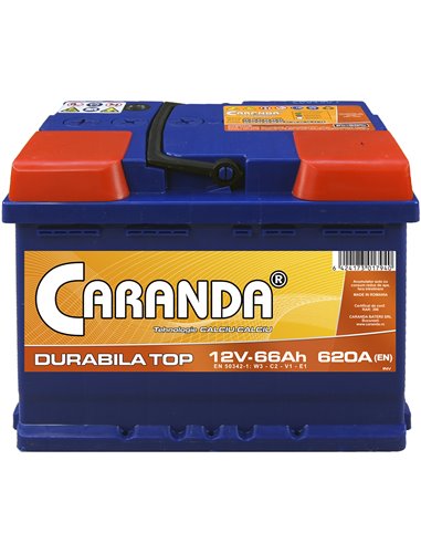 CARANDA DURABILA TOP 12V 66Ah 620A - Borna Inversa (stanga +)