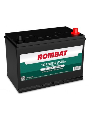 ROMBAT TORNADA ASIA 12V 100Ah 750A - Borna Normala (dreapta +)