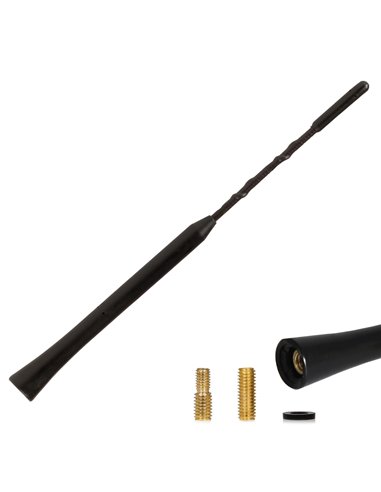 ANTENA AUTO EXTERIOR NEAGRA 23CM CU 2 ADAPTOARE (5-6MM)