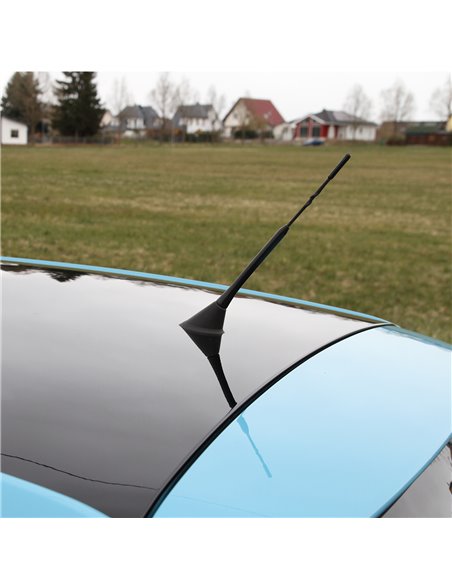 ANTENA AUTO EXTERIOR NEAGRA 23CM CU 2 ADAPTOARE (5-6MM)
