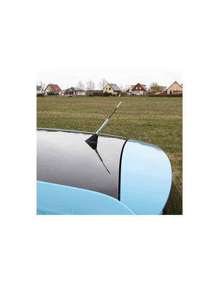ANTENA AUTO EXTERIOR CROMATA 16.5CM CU 3 ADAPTOARE (4-5-6MM)