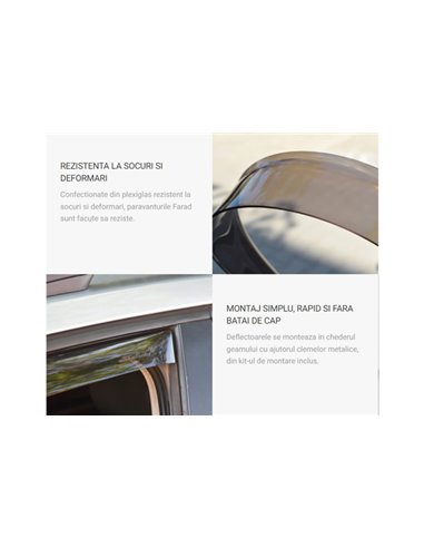 SET DEFLECTOARE AER FATA FARAD PENTRU SKODA OCTAVIA (2004-2012) (FIXARE CU BANDA ADEZIVA)