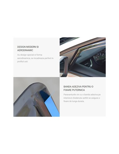 SET DEFLECTOARE AER FATA FARAD PENTRU SKODA OCTAVIA (2004-2012) (FIXARE CU BANDA ADEZIVA)