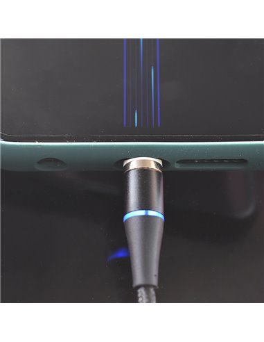 CABLU DATE INCARCARE 3IN1 FAST CHARGE 3.0 USB LA MICRO USB/TYPE-C/LIGHTNING 1.5M 3A NEGRU