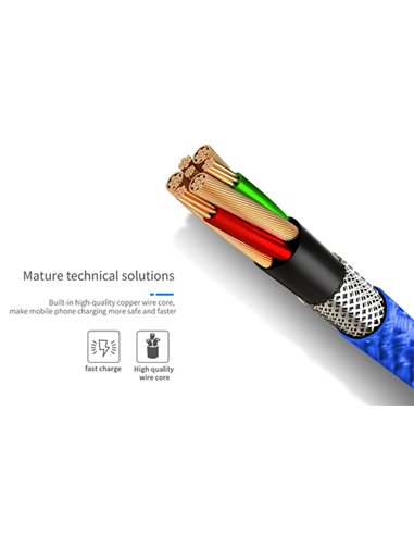 CABLU DATE INCARCARE 3IN1 FAST CHARGE 3.0 USB LA MICRO USB/TYPE-C/LIGHTNING 1.5M 3A NEGRU