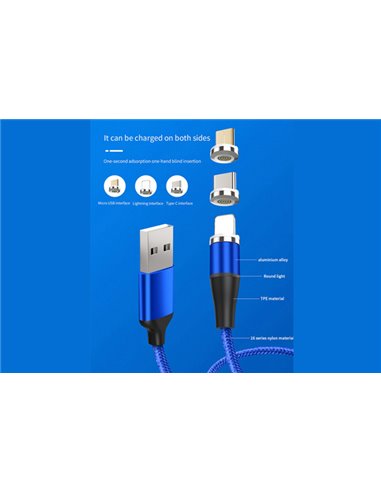 CABLU DATE INCARCARE 3IN1 FAST CHARGE 3.0 USB LA MICRO USB/TYPE-C/LIGHTNING 1.5M 3A NEGRU