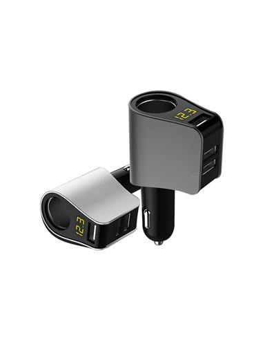 INCARCATOR AUTO 3XUSB 3.1A CU AFISAJ TENSIUNE/PUTERE LED SI FISA BRICHETA AUTO