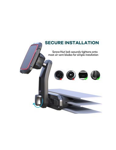 SUPORT TELEFON MAGNETIC AUTO CU FIXARE IN GRILA DE VENTILATIE SI BRAT REGLABIL