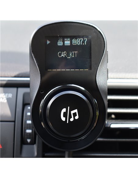 INCARCATOR AUTO 1XUSB QC3.0 SI 1XUSB 2.4A CU BLUETOOTH SI MODULATOR FM