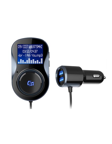 INCARCATOR AUTO 1XUSB QC3.0 SI 1XUSB 2.4A CU BLUETOOTH SI MODULATOR FM