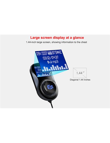 INCARCATOR AUTO 1XUSB QC3.0 SI 1XUSB 2.4A CU BLUETOOTH SI MODULATOR FM