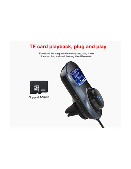 INCARCATOR AUTO 1XUSB QC3.0 SI 1XUSB 2.4A CU BLUETOOTH SI MODULATOR FM