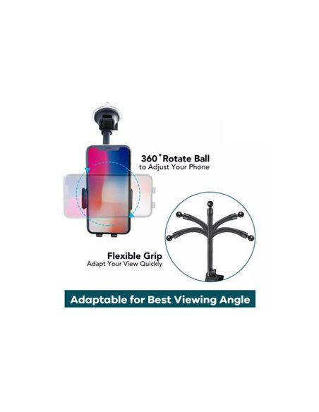 SUPORT TELEFON MAGNETIC AUTO CU FIXARE PE PARBRIZ CU VENTUZA