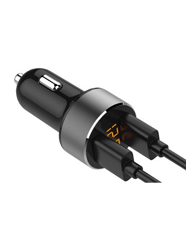 INCARCATOR AUTO 2XUSB 3.6A CU AFISAJ TENSIUNE/PUTERE LED