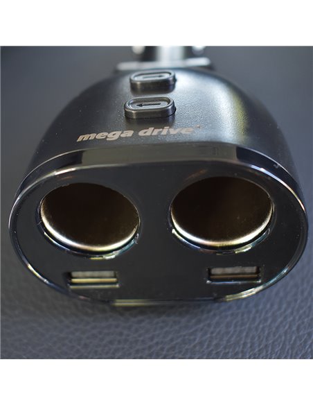 INCARCATOR AUTO 2XUSB (1x2.4A si 1x1A) SI 2XPRIZA BRICHETA AUTO CU AFISAJ TENSIUNE/PUTERE LED
