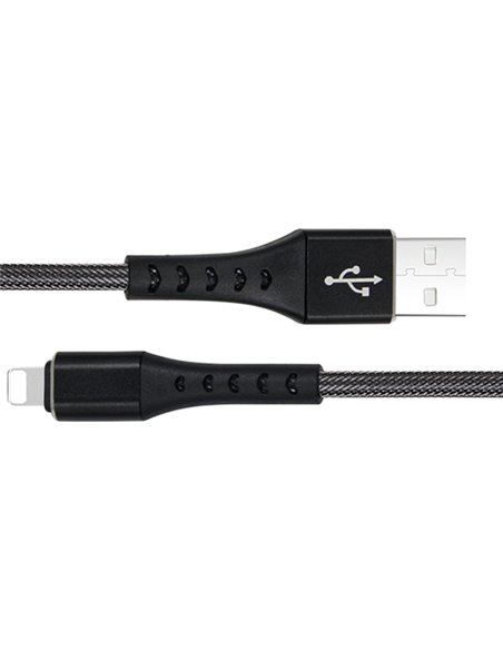 CABLU DATE INCARCARE FISH LIGHTNING(APPLE) 1M 2.4A NEGRU