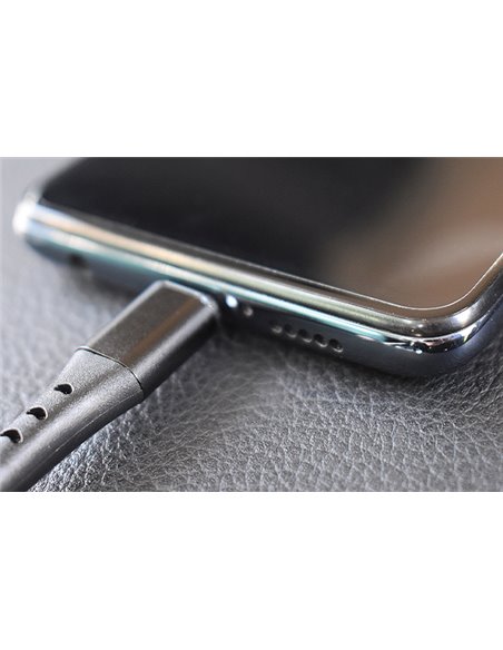 CABLU DATE INCARCARE FISH USB LA MICRO USB 1M 2.4A NEGRU