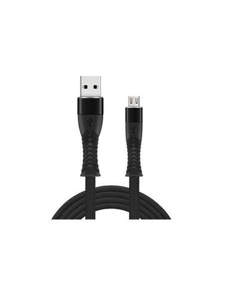 CABLU DATE INCARCARE FISH USB LA MICRO USB 1M 2.4A NEGRU