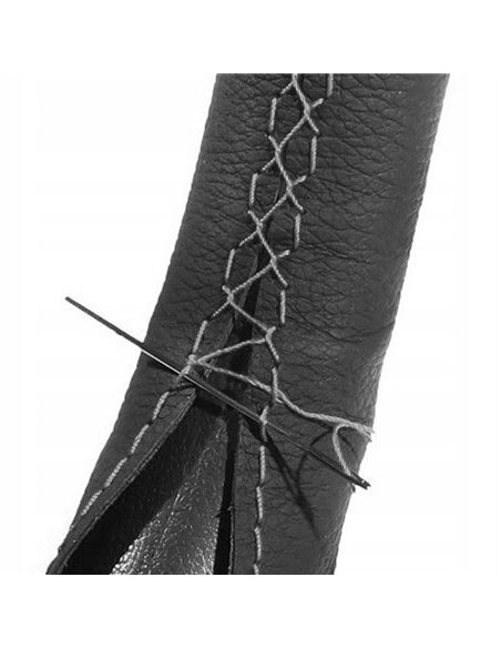 HUSA VOLAN CU SNUR PIELE NATURALA NEGRU 44-46 cm