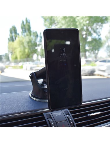 SUPORT TELEFON AUTO MAGNETIC CU FIXARE PE BORD/PARBRIZ CU VENTUZA