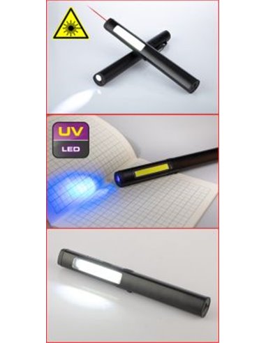 LED COB STRIPE LAMPA DE INSPECTIE 350 LUMENI CU LED UV SPOT ?I POINTER LASER