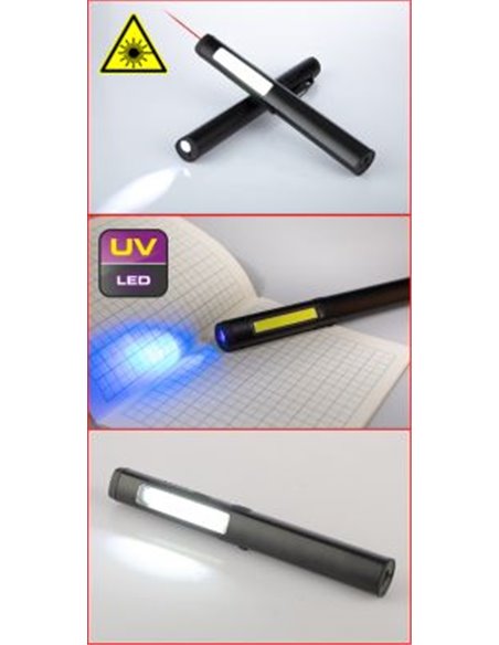 LED COB STRIPE LAMPA DE INSPECTIE 350 LUMENI CU LED UV SPOT ?I POINTER LASER