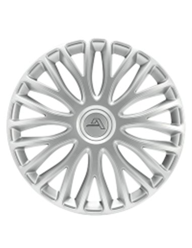 Set 4 buc - Capace jante otel 13'' Milano argintiu logo Alcar