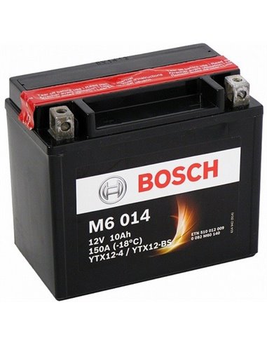 BOSCH M6 014 - moto 12V 10Ah 90A - Borna Normala (dreapta +)
