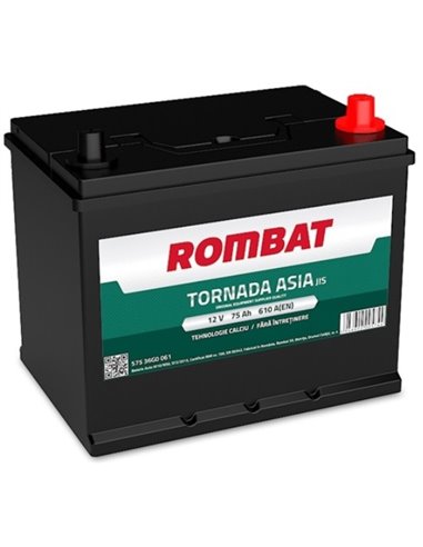 ROMBAT Tornada Asia 12V 75Ah 610A - Borna Normala (dreapta +)