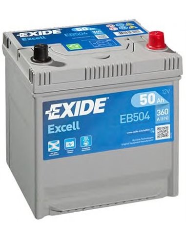 EXIDE EXCELL 12V 50Ah 360A - Borna Normala (dreapta +)