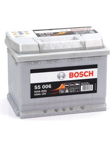 BOSCH S5 12V 63Ah 610A - Borna Inversa (stanga +)