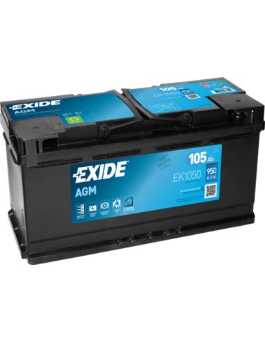 EXIDE START-STOP AGM 12V 105Ah 950A - Borna Normala (dreapta +)