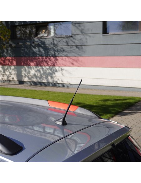 ANTENA AUTO EXTERIOR NEAGRA 24CM CU 2 ADAPTOARE (5-6MM)