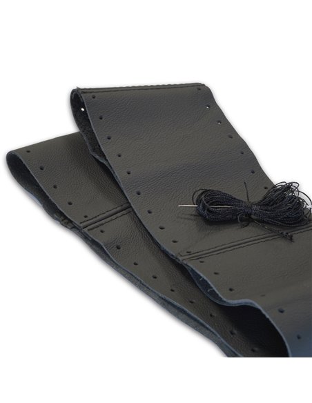 HUSA VOLAN CU SNUR PIELE NATURALA NEGRU 36-39 CM
