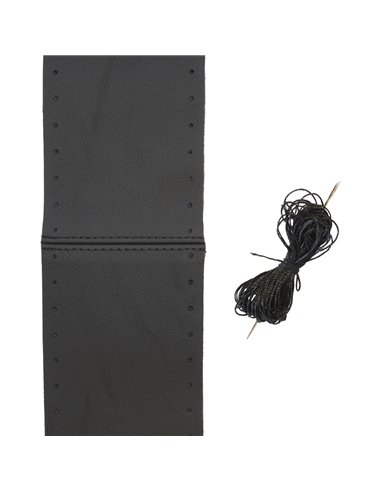 HUSA VOLAN CU SNUR PIELE NATURALA NEGRU 36-39 CM